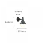 it-Lighting Rabun 1xE27 Outdoor Wall Lamp Black D:24.5cmx23.5cm (80202514)