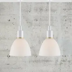 Nordlux Ray Kit με 2 Κρεμαστά Φωτιστικά Λευκό 1x E14 Γυάλινο/Μεταλλικό – 63233001