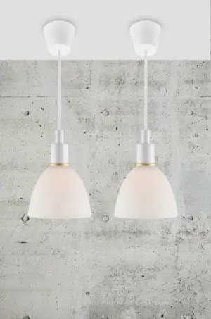 Nordlux Ray Kit με 2 Κρεμαστά Φωτιστικά Λευκό 1x E14  Γυάλινο/Μεταλλικό –  63233001