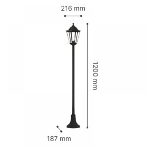it-Lighting Redfish 1xE27 Outdoor Pole Light Black D:120cmx21.6cm (80500214)