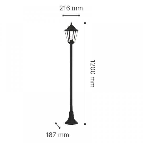 it-Lighting Redfish 1xE27 Outdoor Pole Light Black D:120cmx21.6cm (80500214)
