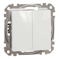 Schneider Sedna Design & Elements, διπλό μπουτόν 10A, Λευκό – SDD111118