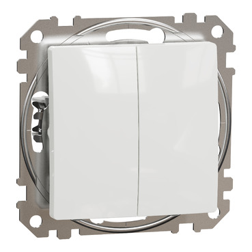 Schneider Sedna Design & Elements, διπλό μπουτόν 10A, Λευκό – SDD111118