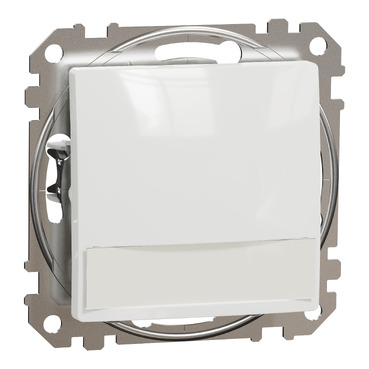 Schneider Sedna Design μπουτόν 12V με λυχνία προσανατολισμού και ετικέτα Λευκό – SDD111143L