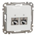 Schneider Sedna Design 2xRJ45 πρίζα CAT6A STP Λευκό – SDD111467S