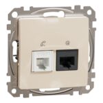 Schneider Sedna Design RJ45-RJ11 πρίζα CAT5E UTP Μπεζ – SDD112458