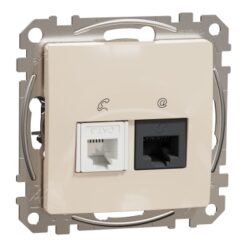 Schneider Sedna Design RJ45-RJ11 πρίζα CAT5E UTP Μπεζ – SDD112458