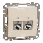 Schneider Sedna Design 2xRJ45 πρίζα CAT6A STP Μπεζ – SDD112467S