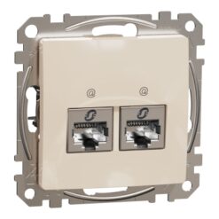 Schneider Sedna Design 2xRJ45 πρίζα CAT6A STP Μπεζ – SDD112467S