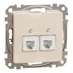 Schneider Sedna Design πρίζα τηλεφώνου 2Xπρίζα RJ11 Μπεζ – SDD112492
