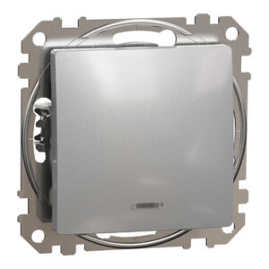 Schneider Sedna Design απλός διακόπτης με ενδεικτική λυχνία LED Αλουμίνιο – SDD113101N