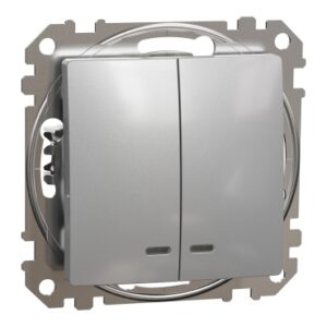 Schneider Sedna Design διακόπτης κομμυτατέρ με λυχνία προσανατολισμού Αλουμίνιο – SDD113105L