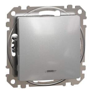 Schneider Sedna Design διακόπτης Α/Ρ με λυχνία προσανατολισμού Αλουμίνιο – SDD113106L