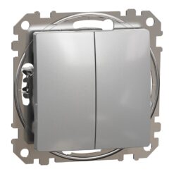 Schneider Sedna Design διπλός διακόπτης Α/Ρ Αλουμίνιο – SDD113108