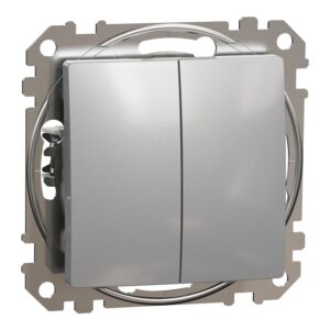 Schneider Sedna Design διπλός διακόπτης Α/Ρ Αλουμίνιο – SDD113108
