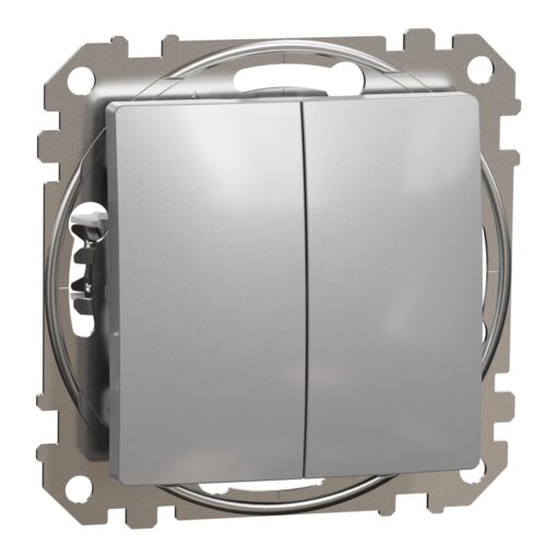 Schneider Sedna Design διπλός διακόπτης Α/Ρ Αλουμίνιο – SDD113108