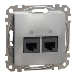 Schneider Sedna Design 2xRJ45 πρίζα CAT6 UTP Αλουμίνιο – SDD113462