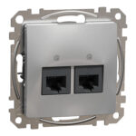 Schneider Sedna Design 2xRJ45 πρίζα CAT6A UTP Αλουμίνιο – SDD113467