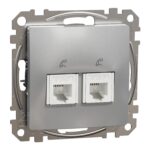 Schneider Sedna Design πρίζα τηλεφώνου 2Xπρίζα RJ11 Αλουμίνιο – SDD113492