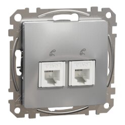 Schneider Sedna Design πρίζα τηλεφώνου 2Xπρίζα RJ11 Αλουμίνιο – SDD113492