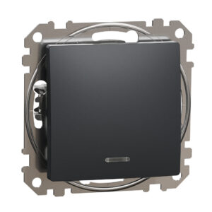 Schneider Sedna Design απλός διακόπτης με ενδεικτική λυχνία Ανθρακί – SDD114101N
