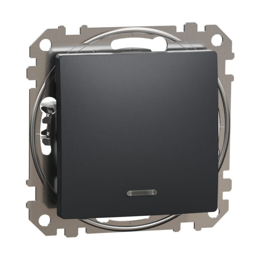 Schneider Sedna Design απλός διακόπτης με ενδεικτική λυχνία Ανθρακί – SDD114101N