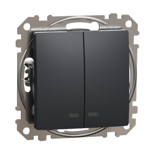 Schneider Sedna Design διακόπτης κομμυτατέρ με λυχνία προσανατολισμού Ανθρακί – SDD114105L