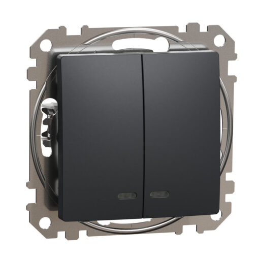 Schneider Sedna Design διακόπτης κομμυτατέρ με λυχνία προσανατολισμού Ανθρακί – SDD114105L
