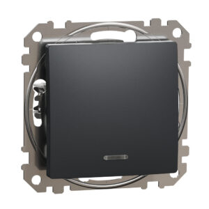 Schneider Sedna Design διακόπτης Α/Ρ με λυχνία προσανατολισμού Ανθρακί – SDD114106L