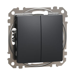 Schneider Sedna Design διπλός διακόπτης Α/Ρ Ανθρακί – SDD114108