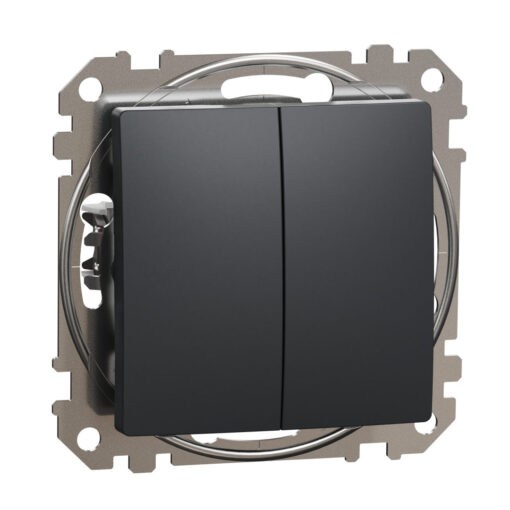 Schneider Sedna Design διπλός διακόπτης Α/Ρ Ανθρακί – SDD114108