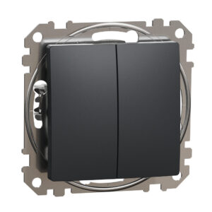 Schneider Sedna Design & Elements, διπλό μπουτόν 10A, Ανθρακί – SDD114118