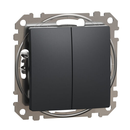 Schneider Sedna Design & Elements, διπλό μπουτόν 10A, Ανθρακί – SDD114118