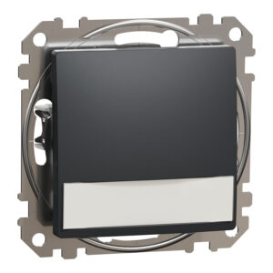 Schneider Sedna Design μπουτόν 12V με λυχνία προσανατολισμού και ετικέτα Ανθρακί – SDD114143L