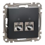 Schneider Sedna Design 2xRJ45 πρίζα CAT6A STP Ανθρακί – SDD114467S