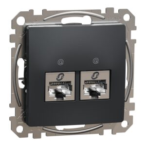 Schneider Sedna Design 2xRJ45 πρίζα CAT6A STP Ανθρακί – SDD114467S