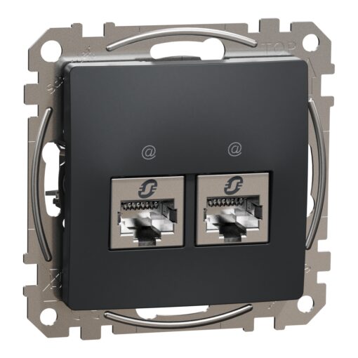 Schneider Sedna Design 2xRJ45 πρίζα CAT6A STP Ανθρακί – SDD114467S