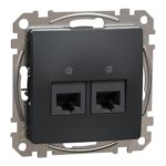 Schneider Sedna Design 2xRJ45 πρίζα CAT6A UTP Ανθρακί – SDD114467