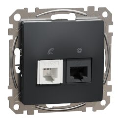 Schneider Sedna Design RJ45-RJ11 πρίζα CAT6 UTP Ανθρακί – SDD114468