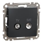 Schneider Sedna Design TV SAT πρίζα διέλευσης 10DB Ανθρακί – SDD114478S