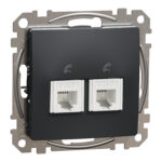 Schneider Sedna Design πρίζα τηλεφώνου 2Xπρίζα RJ11 Ανθρακί – SDD114492