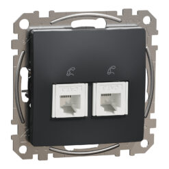 Schneider Sedna Design πρίζα τηλεφώνου 2Xπρίζα RJ11 Ανθρακί – SDD114492