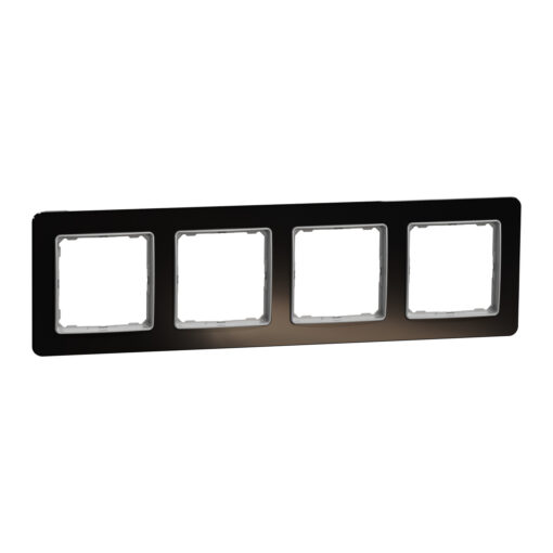 Schneider Sedna Design & Elements, πλαίσιο 4 θέσεων, glass dark – SDD361804