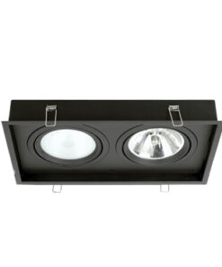 ΚΕΝΗ ΚΟΝΣΟΛΑ ΚΡΥΦΟΥ ΦΩΤΙΣΜΟΥ 2 ΘΕΣΕΩΝ ΜΕ ΕΠΙΛΟΓΗ ΣΠΟΤ AR111 ΜΑΥΡΗ  ACA – SDLFCB2180A