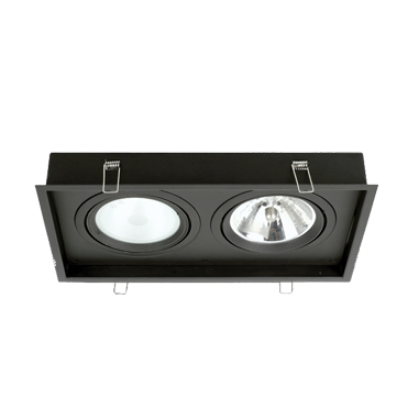 ΚΕΝΗ ΚΟΝΣΟΛΑ ΚΡΥΦΟΥ ΦΩΤΙΣΜΟΥ 2 ΘΕΣΕΩΝ ΜΕ ΕΠΙΛΟΓΗ ΣΠΟΤ AR111 ΜΑΥΡΗ  ACA – SDLFCB2180A