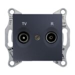 Sedna Πρίζα TV-FM Διέλευσης 4DB Γραφίτης SDN3301870
