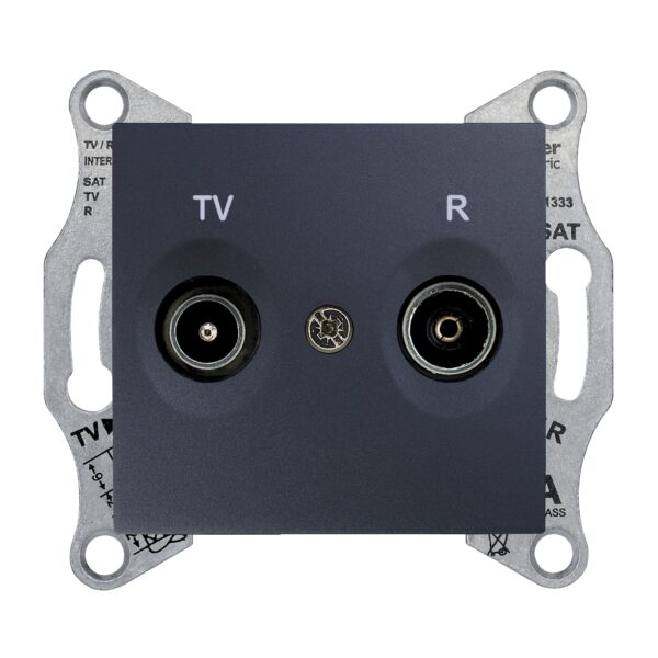 Sedna Πρίζα TV-FM Διέλευσης 4DB Γραφίτης SDN3301870