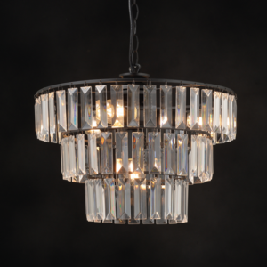 ACA DECOR   – Κρεμαστό Φωτιστικό 4ΧΕ14 Ακρυλικό+Μαύρο Μέταλλο Φ38,5ΧΗ102cm