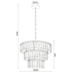 ACA DECOR   – Κρεμαστό Φωτιστικό 4ΧΕ14 Ακρυλικό+Μαύρο Μέταλλο Φ38,5ΧΗ102cm