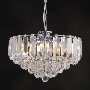 ACA DECOR   – Κρεμαστό Φωτιστικό 3ΧΕ14 Ακρυλικό+Χρώμιο Μέταλλο Φ38,ΧΗ98cm – SF175323PC